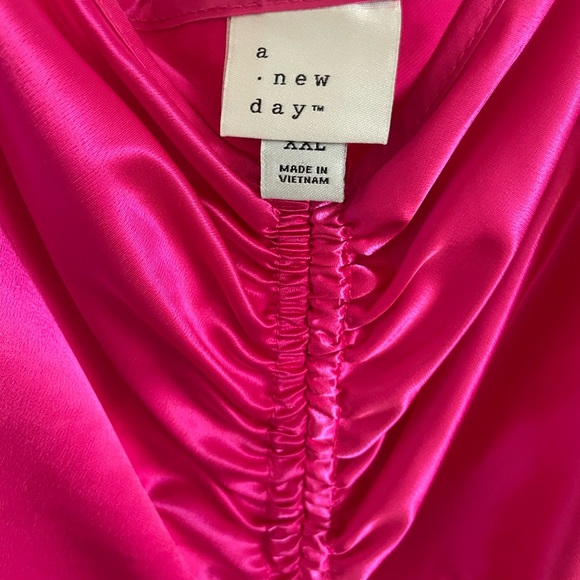 a new day Fuchsia Satin Chemise - Picture 3 of 3